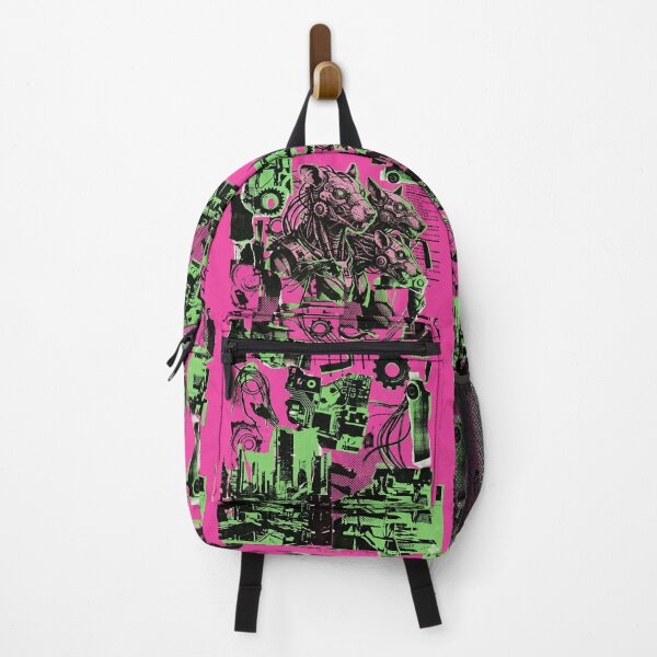 Item preview, Cyberpunk Cyborg Rat Zine Art - Neon Pink & Green Dystopian Collage designed and sold by MrAI-Store.