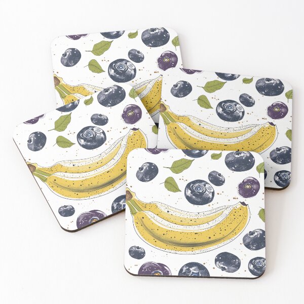 Item preview, Seamless pattern of bananas and blueberries for Scott Hunter designed and sold by stupidwolfbird.