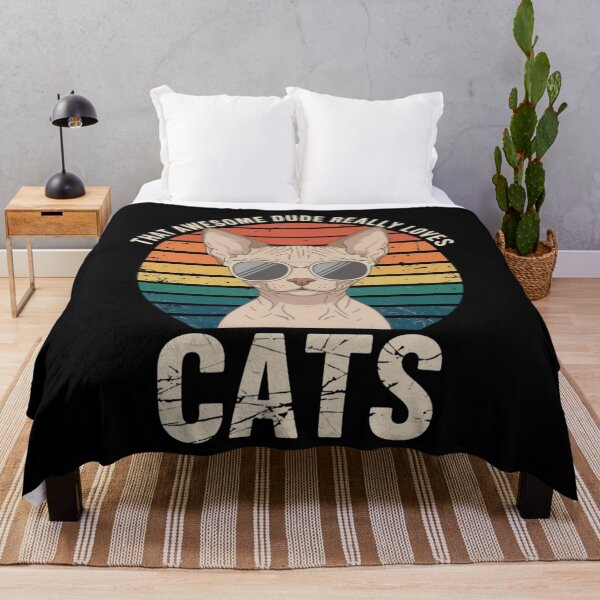 Item preview, That Awesome Dude Really Loves Cats Sphynx Cat Sunglasses Retro designed and sold by CORJIDOG-ART.