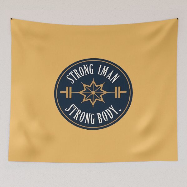Item preview, Strong Iman Strong Body Muslim T-Shirt | Fitness Islamic Streetwear Tee for Gym, Hijabi Lifters & Faith Bros designed and sold by Vajid Designs .