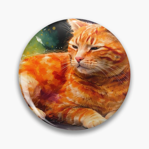 Item preview, Relaxed Ginger Cat with Splashes designed and sold by cuprum.