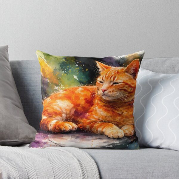 Item preview, Relaxed Ginger Cat with Splashes designed and sold by cuprum.