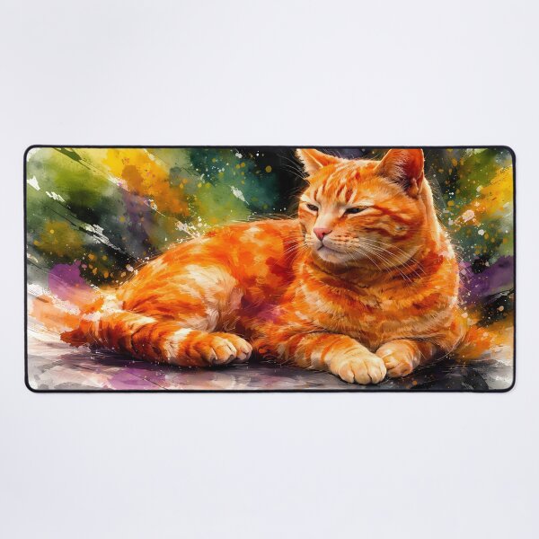 Item preview, Relaxed Ginger Cat with Splashes designed and sold by cuprum.