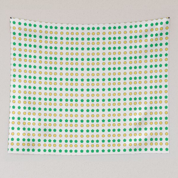 Item preview, Yellow Stars and Green Pentagons on White background pattern designed and sold by fev-rocks.