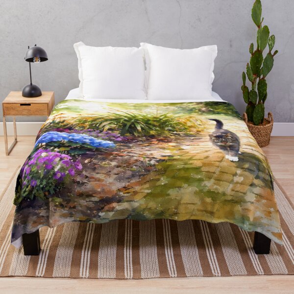 Item preview, Cat Strolling in Vibrant Garden designed and sold by cuprum.