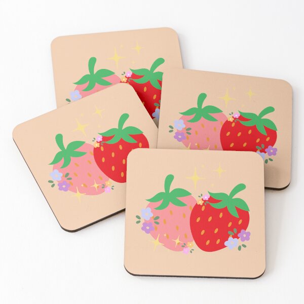 Item preview, Strawberries Flowers Sparkles Spring Stickers Prints Posters Wall Art Magnet Home Coffee Cup Decoration TShirt Stationary Notebook Magnet Hat Kitchen Work School Office Redbubble Shop designed and sold by Saritas Boutique Shop.