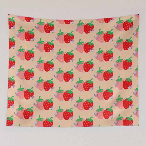 Item preview, Strawberries Flowers Sparkles Spring Stickers Prints Posters Wall Art Magnet Home Coffee Cup Decoration TShirt Stationary Notebook Magnet Hat Kitchen Work School Office Redbubble Shop designed and sold by Saritas Boutique Shop.
