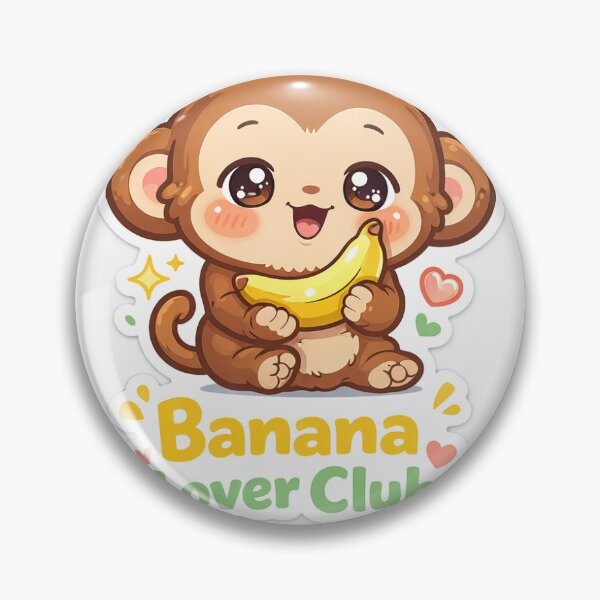 Artikelvorschau, Niedlicher Affen-Aufkleber des Bananenliebhaber-Clubs – Kawaii-Baby-Affen-Cartoon entworfen und verkauft von Humpty143.