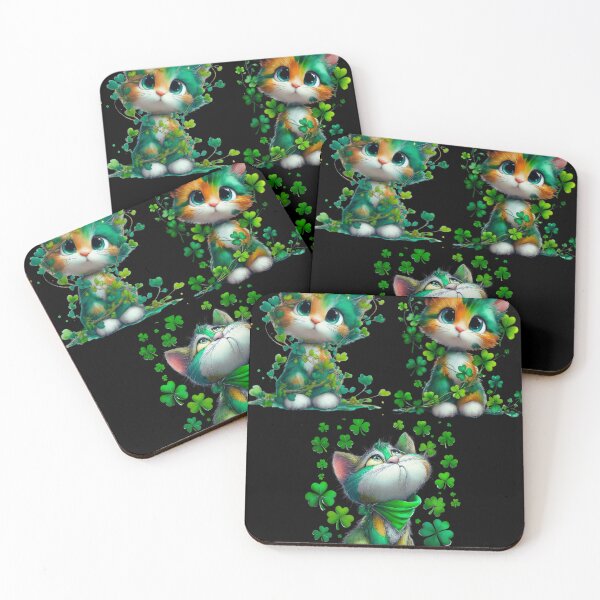 Item preview, 3 cats in clovers on St patricks day  designed and sold by Palmtree94.