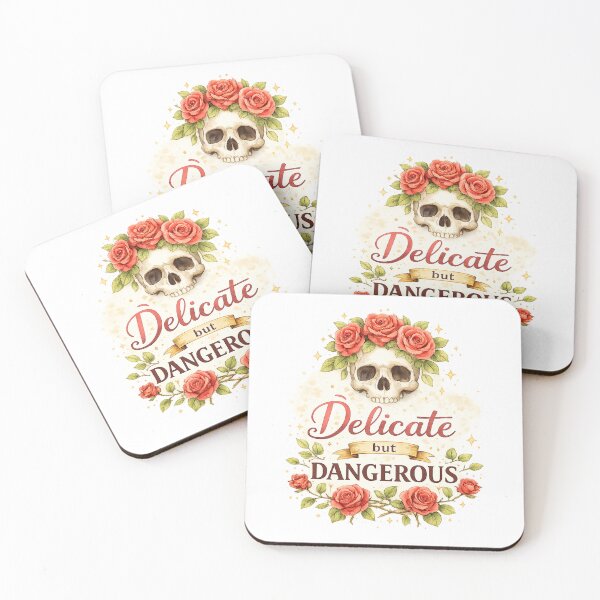 Item preview, Delicate but Dangerous – Floral Skull Watercolor Aesthetic Design designed and sold by Nusha Creations.