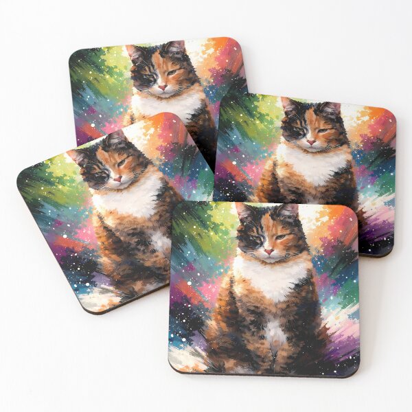 Item preview, Colorful Calico Cat Portrait designed and sold by cuprum.