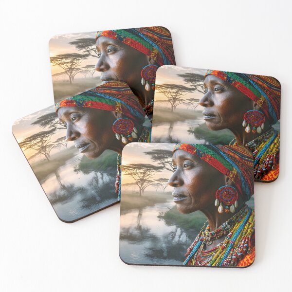 Item preview, Portrait of a Woman in Traditional African Attire designed and sold by Artessie.