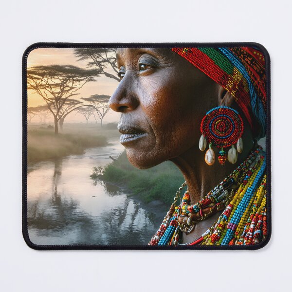Item preview, Portrait of a Woman in Traditional African Attire designed and sold by Artessie.