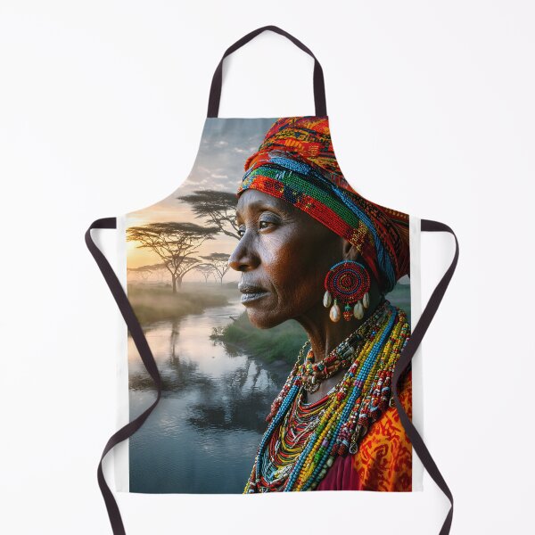 Item preview, Portrait of a Woman in Traditional African Attire designed and sold by Artessie.