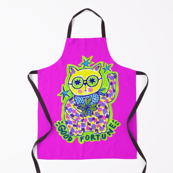 Item preview, Funky Neon Lucky Cat - Good Fortune & Clover designed and sold by Lienzo Cósmico.