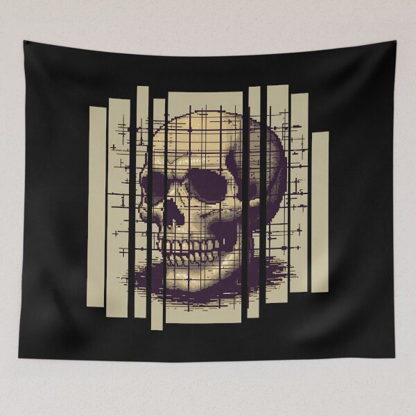 Item preview, Pixel Skull with “Born in the Grid” 3 designed and sold by Neon G.