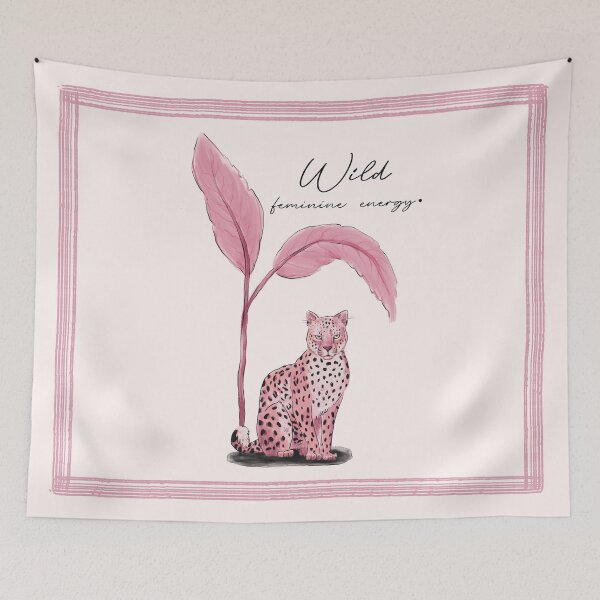 Item preview, Wild Feminine Energy Pink Leopard Art designed and sold by art-injoy.