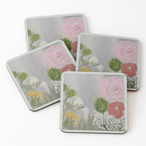 Item preview, Cottage Garden Blooms in Sage Gray designed and sold by PeridotGypsy.