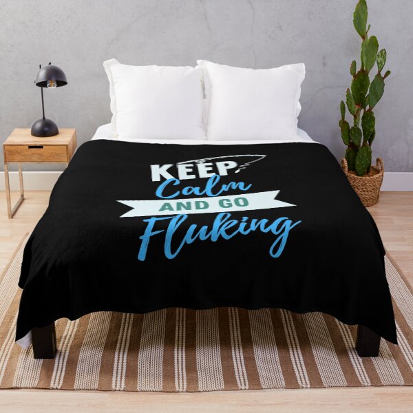 Item preview, Keep Calm and Go Fluking - Fishing Illustration designed and sold by SaltyLinesOut.