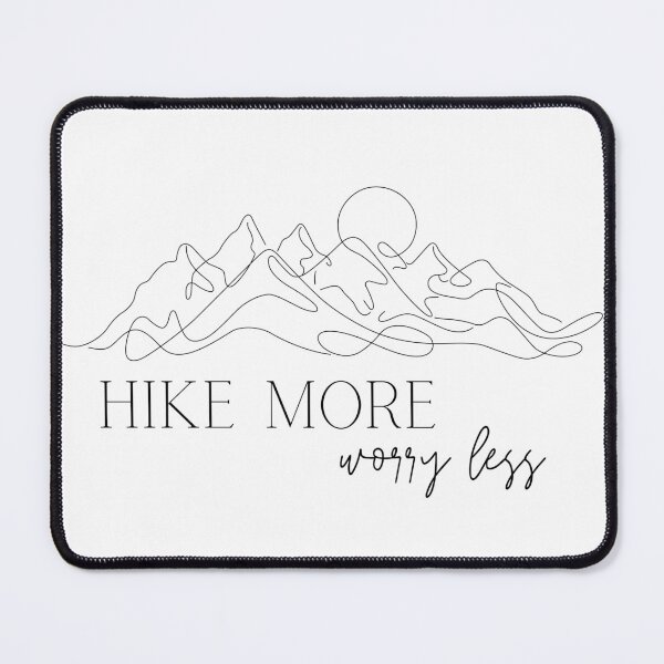 Item preview, Hike More Worry Less – Minimalist Mountain Sunset Design designed and sold by ArcticFoxStudio.