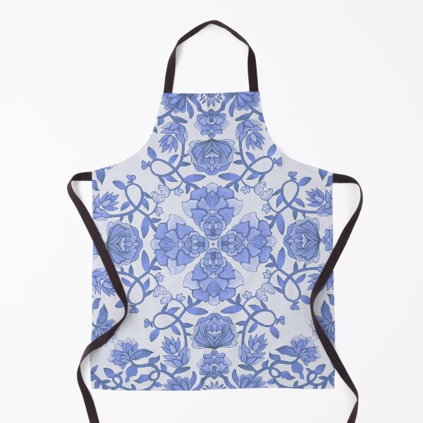 Item preview, Blue Chinoiserie Floral Kaleidoscope Pattern - Elegant Delft Style designed and sold by Daniela Vargas Ilustra.
