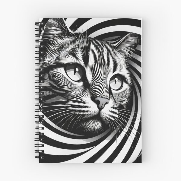 Item preview, Hidden Cat Spiral Optical Illusion – Hypnotic Black and White Design designed and sold by Bittor18.