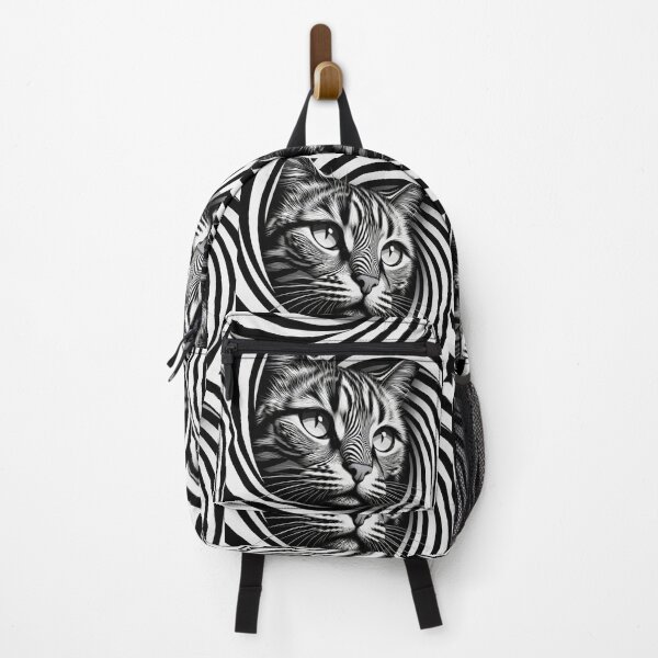 Item preview, Hidden Cat Spiral Optical Illusion – Hypnotic Black and White Design designed and sold by Bittor18.