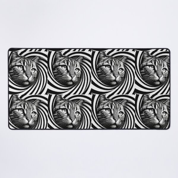 Item preview, Hidden Cat Spiral Optical Illusion – Hypnotic Black and White Design designed and sold by Bittor18.