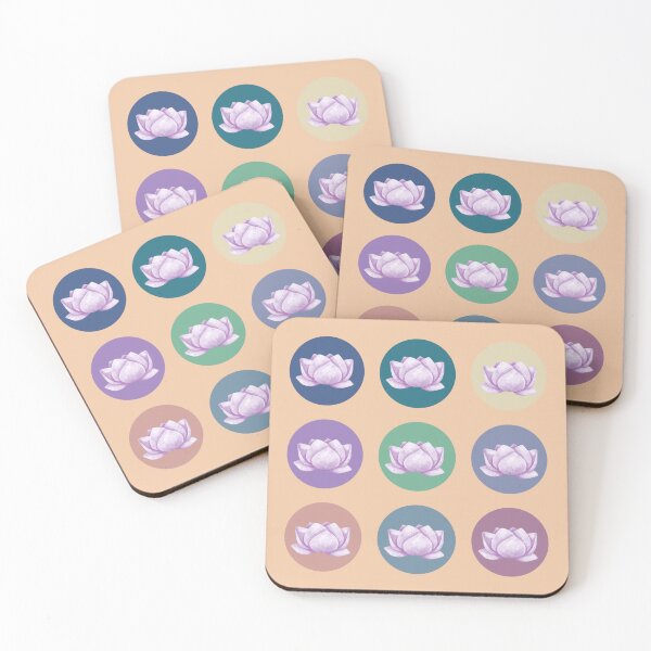 Item preview, Lotus Flower Stickers Circles Spring Summer Stickers Prints Posters Wall Art Magnet Home Coffee Cup Decoration TShirt Stationary Notebook Magnet Hat Kitchen Work School Office Redbubble Shop designed and sold by Saritas Boutique Shop.