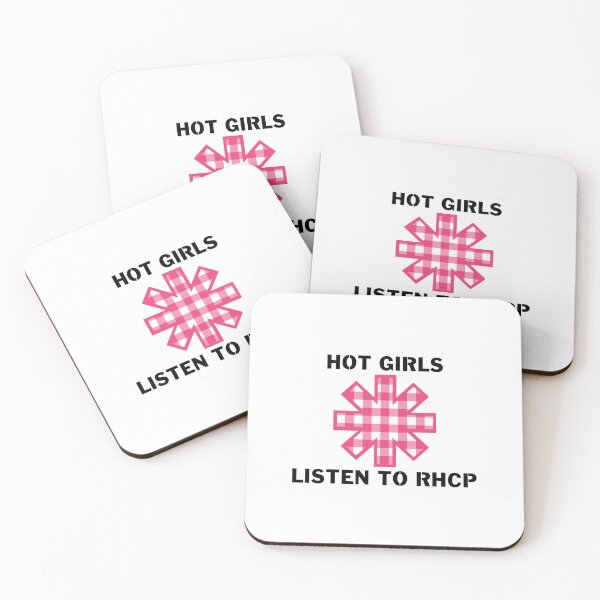 Item preview, Hot Girls Listen to RHCP Cute Pink Gingham Red Hot Chili Peppers Star designed and sold by Stoopid Zephyr Pepper.