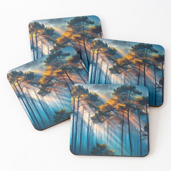 Item preview, Majestic Forest with Sunbeams Breaking Through Mist designed and sold by Artessie.