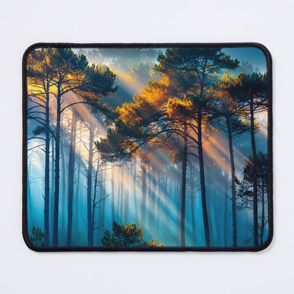 Item preview, Majestic Forest with Sunbeams Breaking Through Mist designed and sold by Artessie.