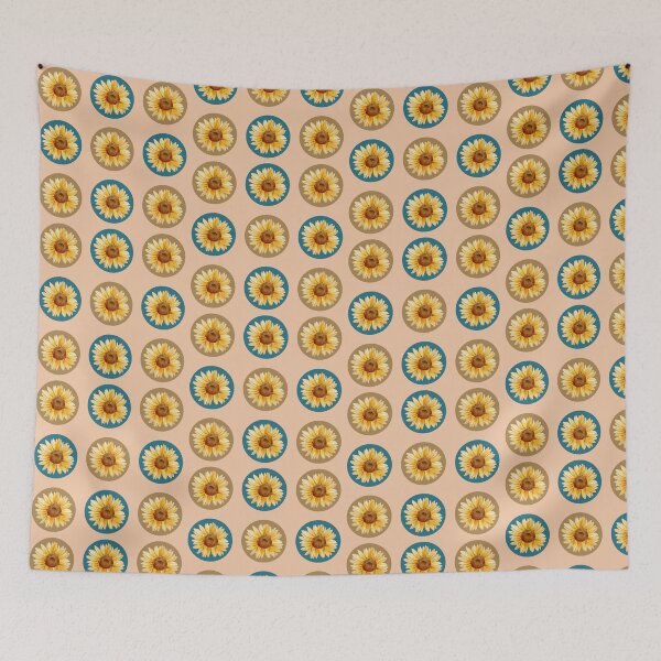 Item preview, Sunflower Sticker Pack Circles Spring Summer Stickers Prints Posters Wall Art Magnet Home Coffee Cup Decoration TShirt Stationary Notebook Magnet Hat Kitchen Work School Office Redbubble Shop designed and sold by Saritas Boutique Shop.