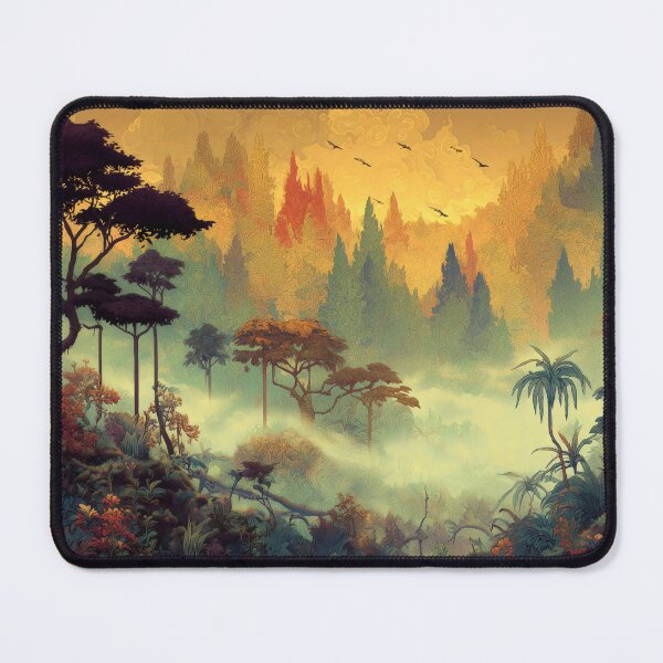 Item preview, Golden Mist Jungle Landscape designed and sold by LuminousFoundry.