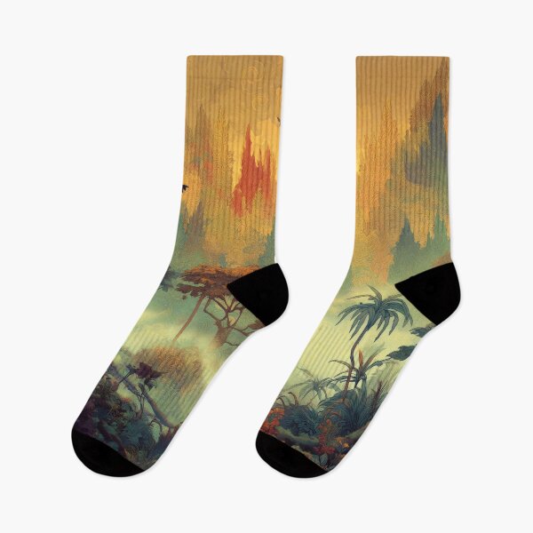 Item preview, Golden Mist Jungle Landscape designed and sold by LuminousFoundry.