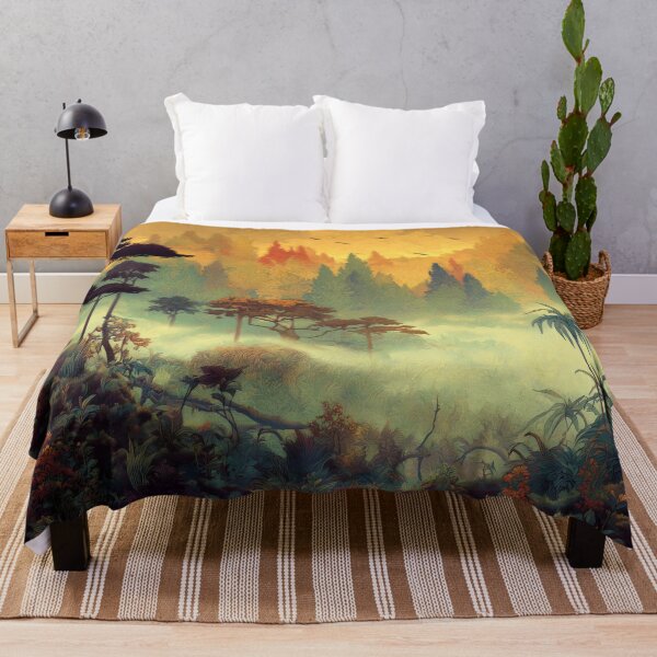 Item preview, Golden Mist Jungle Landscape designed and sold by LuminousFoundry.