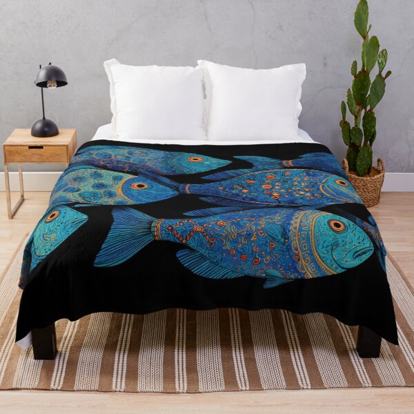 Item preview, Colorful fish swim in a row designed and sold by anytka.