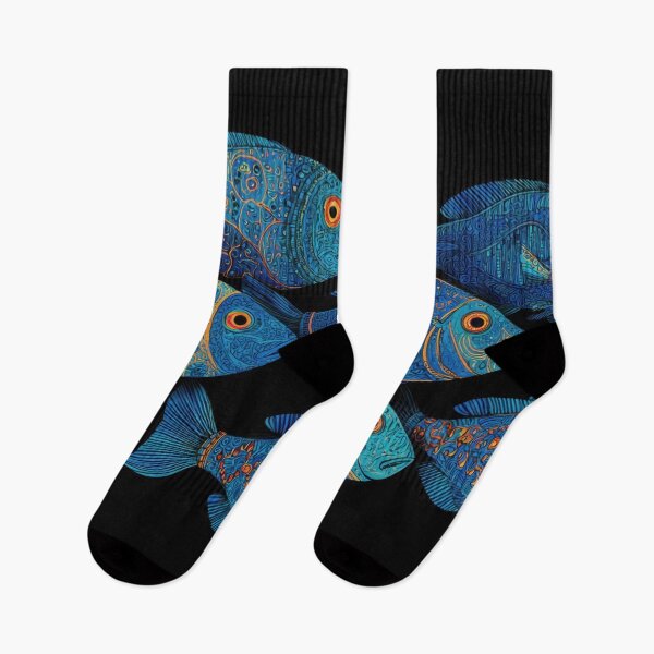 Item preview, Colorful fish swim in a row designed and sold by anytka.