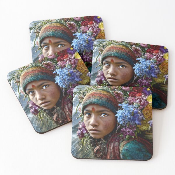 Item preview, Young Girl with Flowers Against a Mountain Backdrop designed and sold by Artessie.