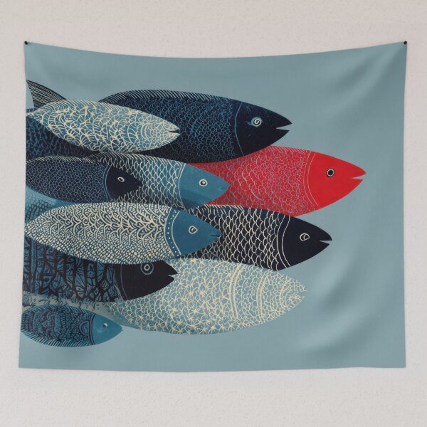 Item preview, A group of fish swim together designed and sold by anytka.