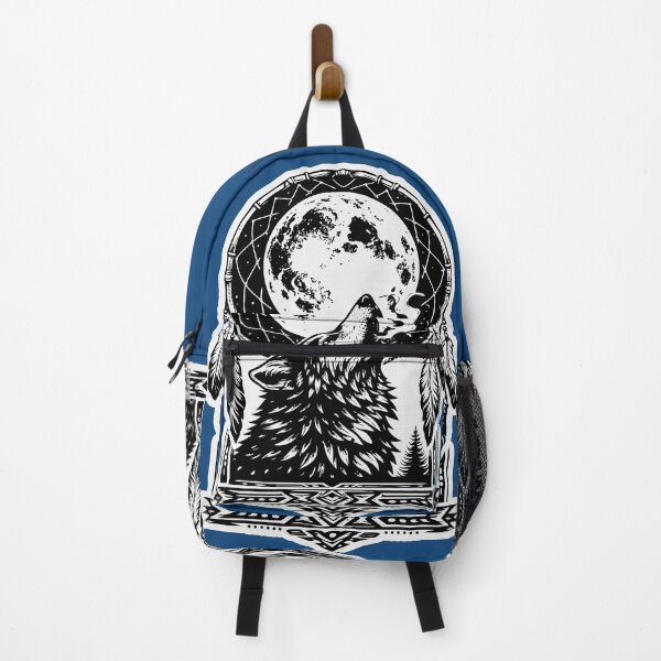 Item preview, Howling Wolf Spirit - Native American Moon Dreamcatcher Art designed and sold by Totemica.