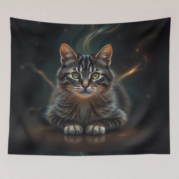 Item preview, fantasy cat illustration modern designed and sold by tim tal.
