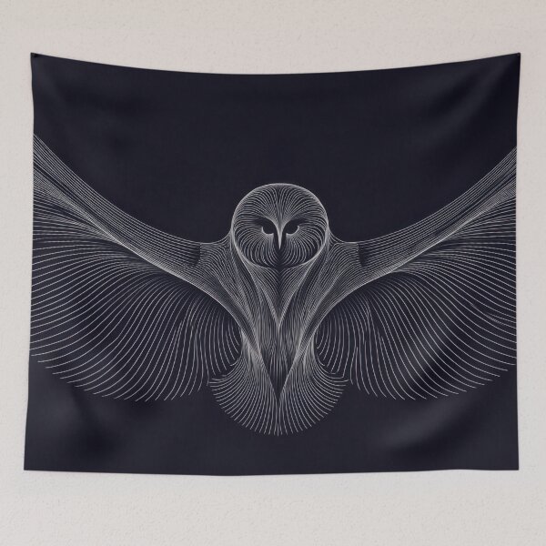 Item preview, Owl with lines in dark background designed and sold by anytka.