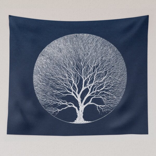 Item preview, Circle with tree on dark bg designed and sold by anytka.