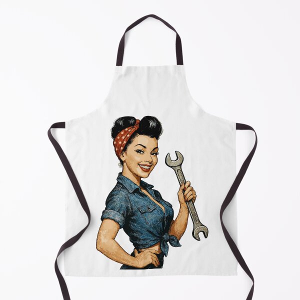 Item preview, Retro Pin-up Girl: Mechanic with tools designed and sold by Pineapple-Tree.