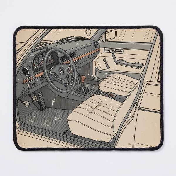 Item preview, Mercedes-Benz W123 Interior Blueprint Poster Classic Mercedes Technical Drawing designed and sold by Motorline44.