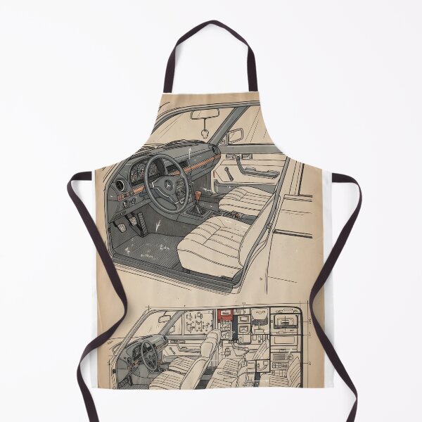 Item preview, Mercedes-Benz W123 Interior Blueprint Poster Classic Mercedes Technical Drawing designed and sold by Motorline44.