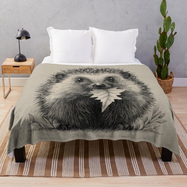 Item preview, Hedgehog carries a leaf in its mouth designed and sold by anytka.