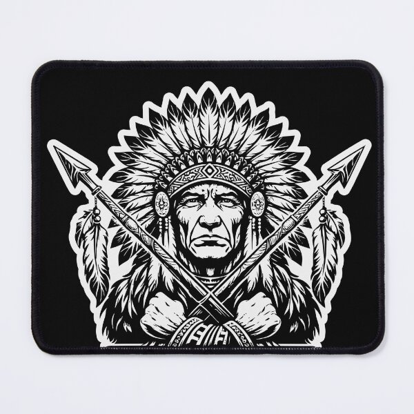Item preview, Indigenous Warrior Chief - Native American War Bonnet Art designed and sold by Totemica.