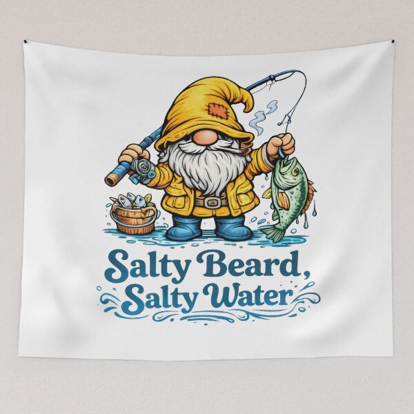 Item preview, Salty Beard, Salty Water – Bearded Saltwater Fisherman Gnome Illustration designed and sold by SaltyLinesOut.